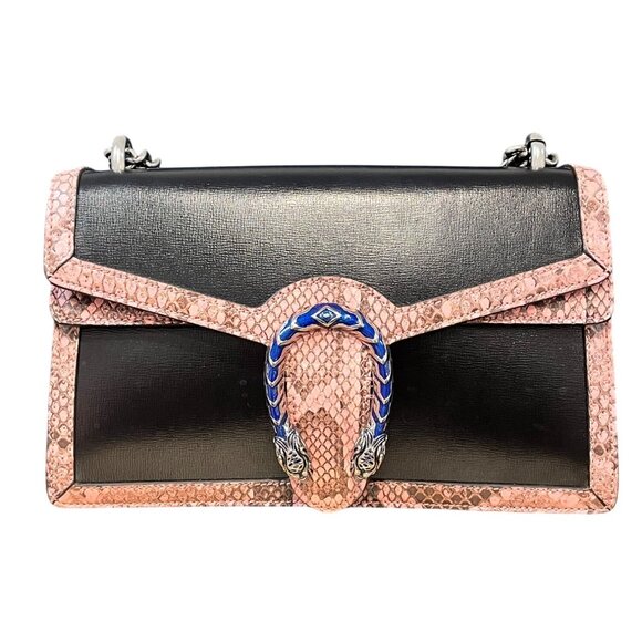 B-4. Gucci Calfskin Python Dionysus Shoulder Bag Electric Pink - Picture 1 of 16